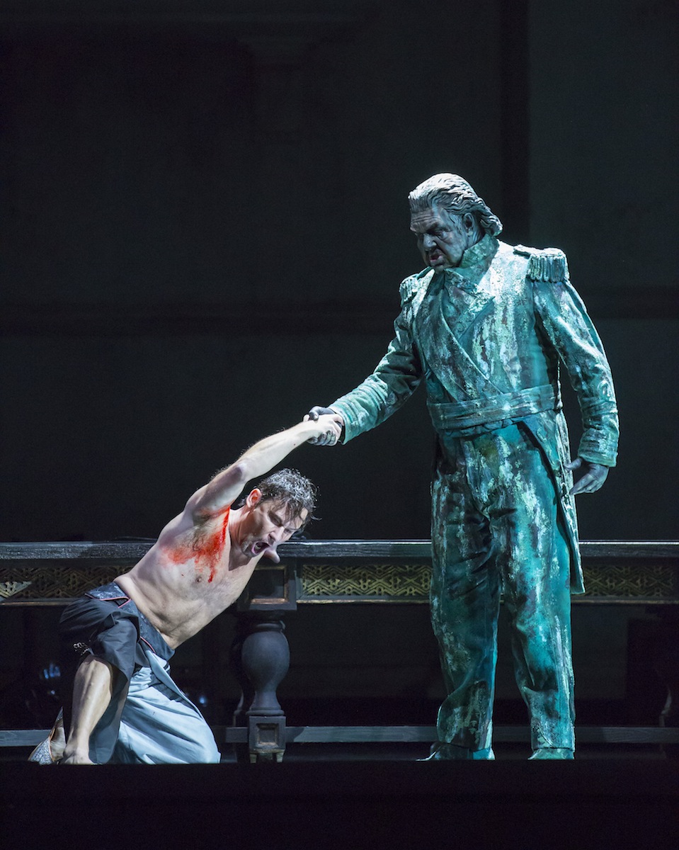 Mariusz Kwiecien and Andreas Silvestrelli in the Lyric Opera's "Don Giovanni." Photo: Todd Rosenberg
