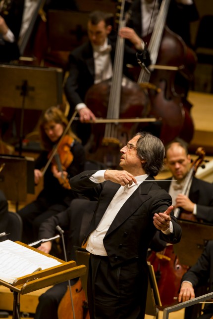 Riccardo Muti conducting the CSO in Schubert's Mass in A flat Thursday night at Symphony Center. Photo: Todd Rosenberg