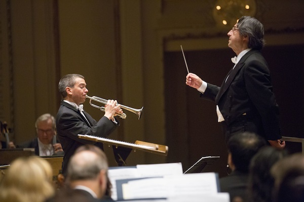 Christopher Martin performs Panufnik's "Concerto in modo antico" with Riccardo Muti and the Chicago Symphony Orchestra Thursday night. Photo:  Todd Rosenberg 