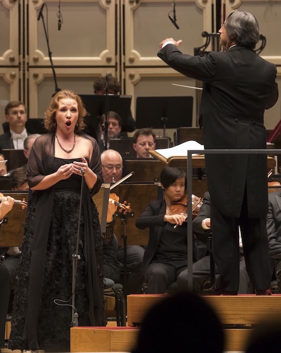 Mezzo-soprano Sasha Cooke with Riccardo Muti conducting the Chicago Symphony Orchestra and Chorus in "Ivan the Terrible." Photo: Todd Rosenberg