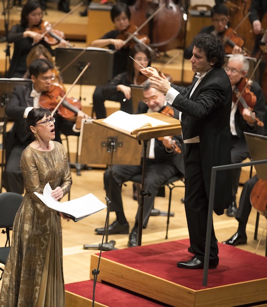 Soprano Sandrine Piau was the soloist in Poulenc's "Gloria" with Alain Altinoglu conducting the Chicago Symphony Orchestra and Chorus Thursday night. Photo: Todd Rosenberg 