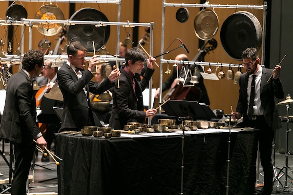 Third Coast Percussion premiered "Sonorous Earth" by Augusta Read Thomas with the Chicago Philharmonic Sunday at the Harris Theater. Photo: Elliot Mandel