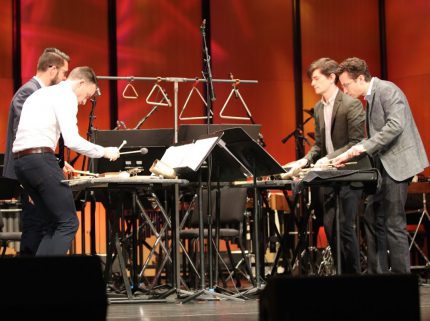 Third Coast Percussion gave the world premiere of "Reaction Yield" Saturday night at the Ear Taxi Festival. Photo: Nicholas Yasillo 