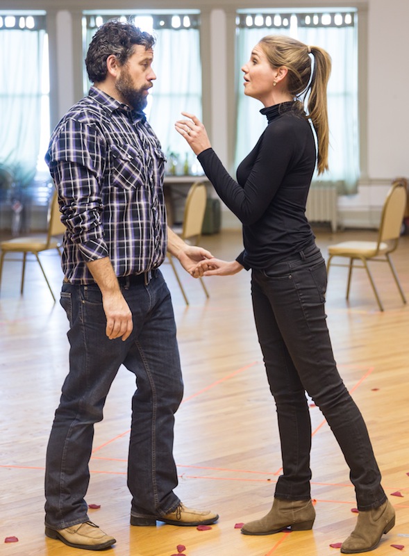 Lee Gregory and Valerie Vinzant rehearsing COT's "The Invention of Morel." Photo: Justin Barbin