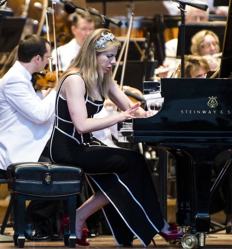 Natasha Paremski performed Tchaikovsky's Piano Concerto No. 2 on opening night of the Grant Park Music Festival Wednesday at the Pritzker Pavilion. Photo: Norman Timonera  