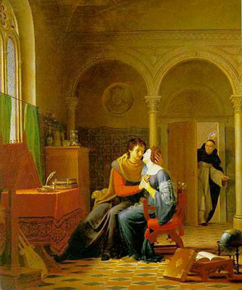 "Abelard and Heloise Surprised by the Abbot Fulbert" by Jean Vignaud, 1819.